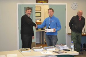 Mark Gooding ZL2UFI - NZART President - Presenting Ben Gilbert with Prize for Top Score on the Day